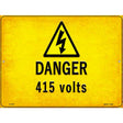 Danger 415 Volts Novelty Metal Parking Sign 9" x 12" (P)