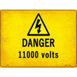 Danger 11000 Volts Novelty Metal Parking Sign 9" x 12" (P)