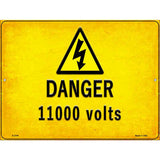 Danger 11000 Volts Novelty Metal Parking Sign 9" x 12" (P)