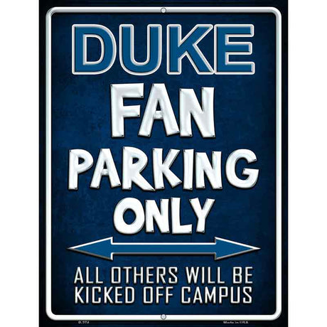 Duke Metal Novelty Parking Sign 9" x 12" (P)