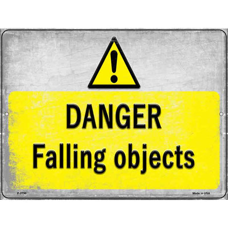 Danger Falling Objects Novelty Metal Parking Sign 9" x 12" (P)