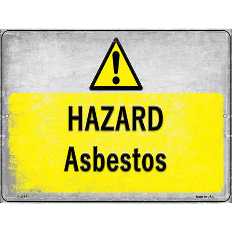 Hazard Asbestos Novelty Metal Parking Sign 9" x 12" (P)