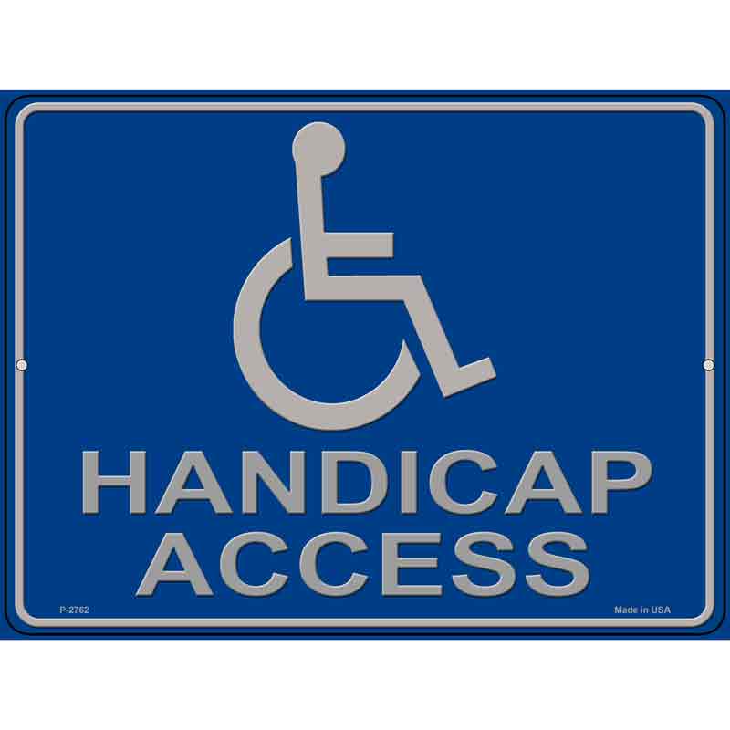 Handicap Access Novelty Metal Parking Sign 9" x 12" (P)