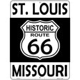 St Louis Missouri Historic Route 66 Novelty Metal Parking Sign 9" x 12" (P)