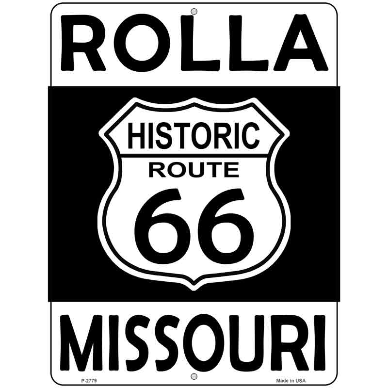 Rolla Missouri Historic Route 66 Novelty Metal Parking Sign 9" x 12" (P)