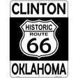 Clinton Oklahoma Historic Route 66 Novelty Metal Parking Sign 9" x 12" (P)