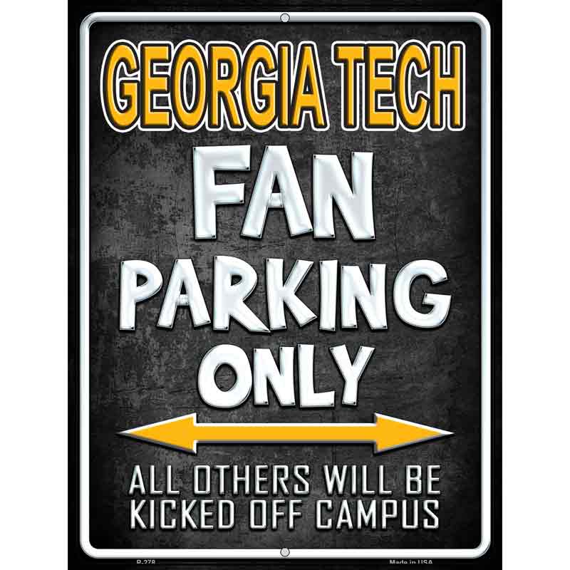 Georgia Tech Metal Novelty Parking Sign 9" x 12" (P)