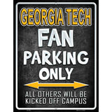 Georgia Tech Metal Novelty Parking Sign 9" x 12" (P)