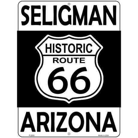 Seligman Arizona Historic Route 66 Novelty Metal Parking Sign 9" x 12" (P)