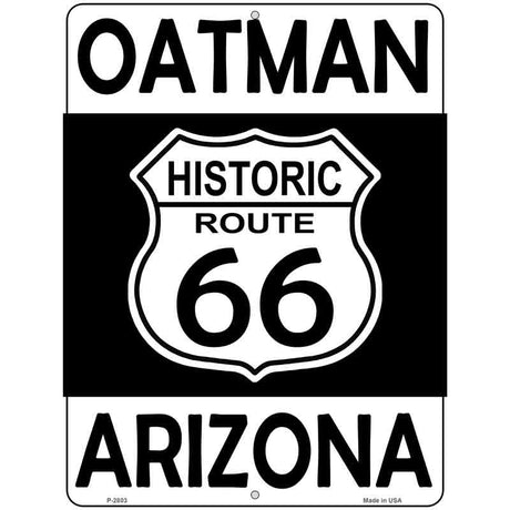 Oatman Arizona Historic Route 66 Novelty Metal Parking Sign 9" x 12" (P)