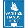 Sanitize Hands Here Novelty Metal Parking Sign 9" x 12" (P)