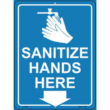 Sanitize Hands Here Novelty Metal Parking Sign 9" x 12" (P)