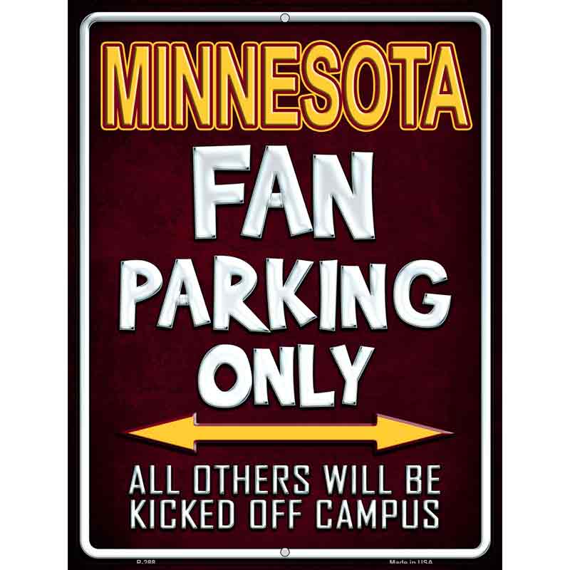 Minnesota Metal Novelty Parking Sign 9" x 12" (P)