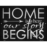 Home Our Story Begins Novelty Metal Parking Sign 9" x 12" (P)