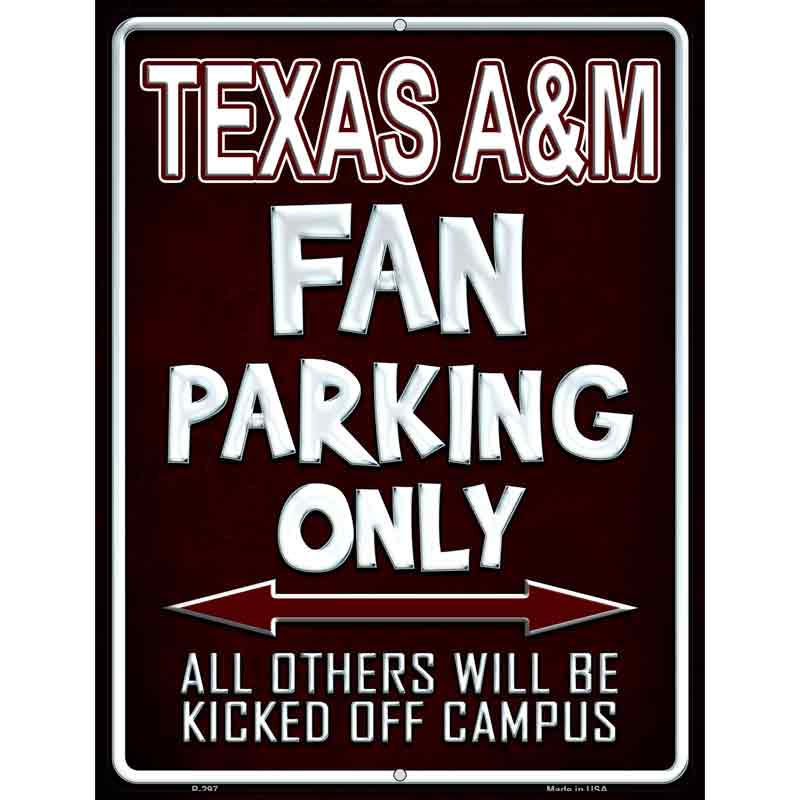 Texas A & M Metal Novelty Parking Sign 9" x 12" (P)