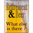 Retirement & Beer Novelty Metal Parking Sign 9" x 12" (P)