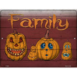 Family Cartoon Pumpkins Novelty Metal Parking Sign 9" x 12" (P)