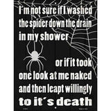 Spider Down the Drain Novelty Metal Parking Sign 9" x 12" (P)