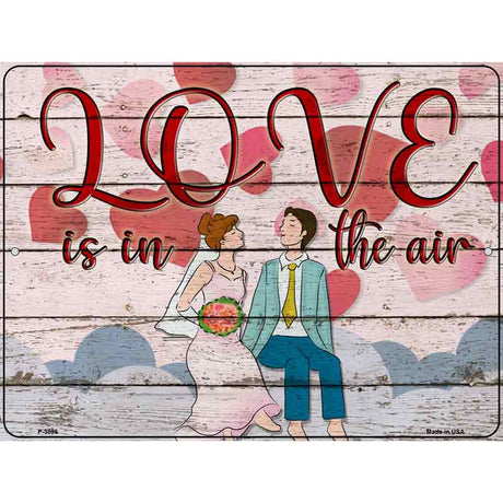 Love Is In The Air Novelty Metal Parking Sign 9" x 12" (P)