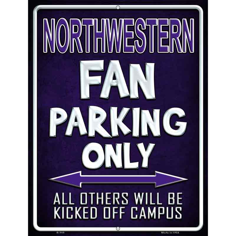 Northwestern Metal Novelty Parking Sign 9" x 12" (P)