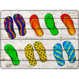 Flip Flops On Wood Novelty Metal Parking Sign 9" x 12" (P)