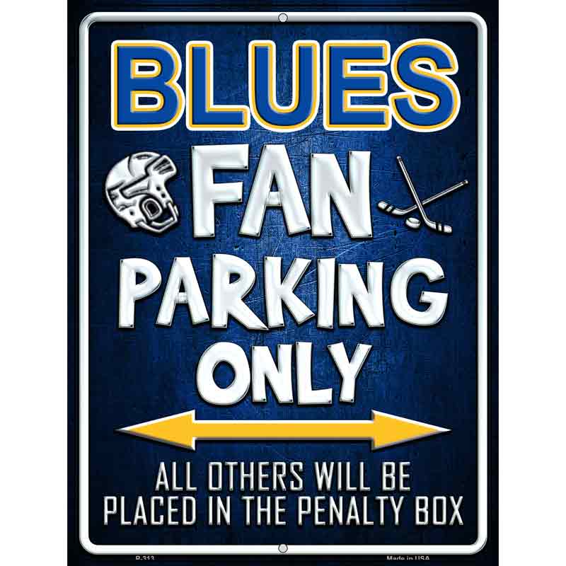 Blues Metal Novelty Parking Sign 9" x 12" (P)