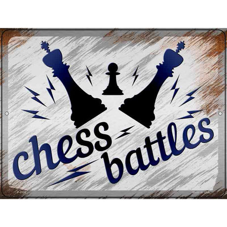 Chess Battles Novelty Metal Parking Sign 9" x 12" (P)