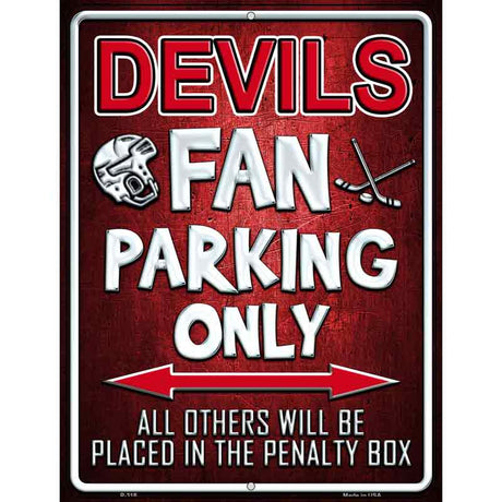 Devils Metal Novelty Parking Sign 9" x 12" (P)