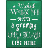 Wicked Witch and Grumpy Toad Novelty Metal Parking Sign 9" x 12" (P)