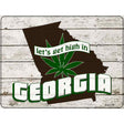 Get High In Georgia Novelty Metal Parking Sign 9" x 12" (P)