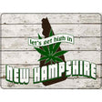 Get High In New Hampshire Novelty Metal Parking Sign 9" x 12" (P)