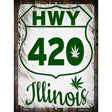 HWY 420 Illinois Novelty Metal Parking Sign 9" x 12" (P)