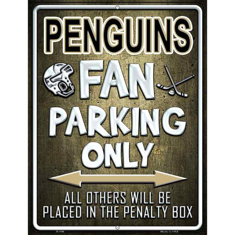 Penguins Metal Novelty Parking Sign 9" x 12" (P)