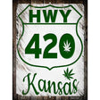 HWY 420 Kansas Novelty Metal Parking Sign 9" x 12" (P)