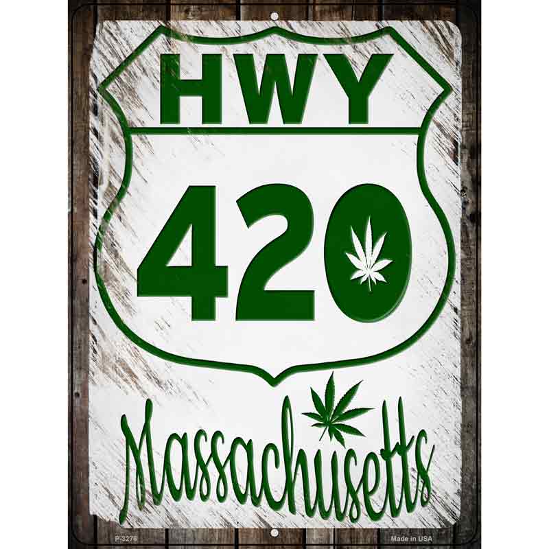 HWY 420 Massachusetts Novelty Metal Parking Sign 9" x 12" (P)