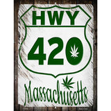 HWY 420 Massachusetts Novelty Metal Parking Sign 9" x 12" (P)