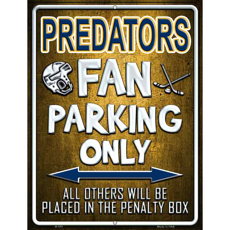 Predators Metal Novelty Parking Sign 9" x 12" (P)