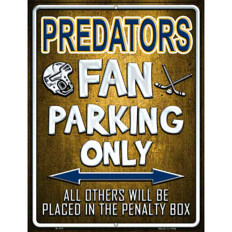 Predators Metal Novelty Parking Sign 9" x 12" (P)