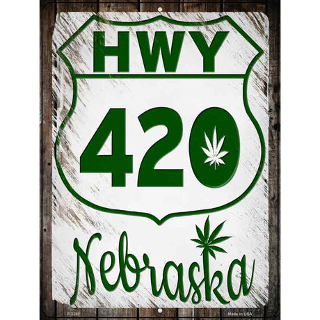 HWY 420 Nebraska Novelty Metal Parking Sign 9" x 12" (P)