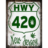 HWY 420 New Jersey Novelty Metal Parking Sign 9" x 12" (P)