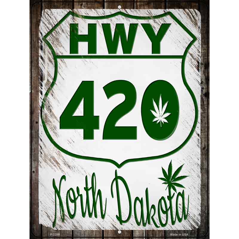 HWY 420 North Dakota Novelty Metal Parking Sign 9" x 12" (P)