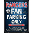 Rangers Metal Novelty Parking Sign 9" x 12" (P)