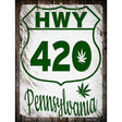 HWY 420 Pennsylvania Novelty Metal Parking Sign 9" x 12" (P)