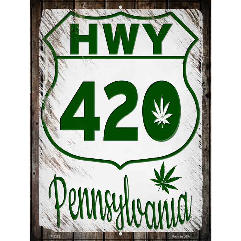 HWY 420 Pennsylvania Novelty Metal Parking Sign 9" x 12" (P)