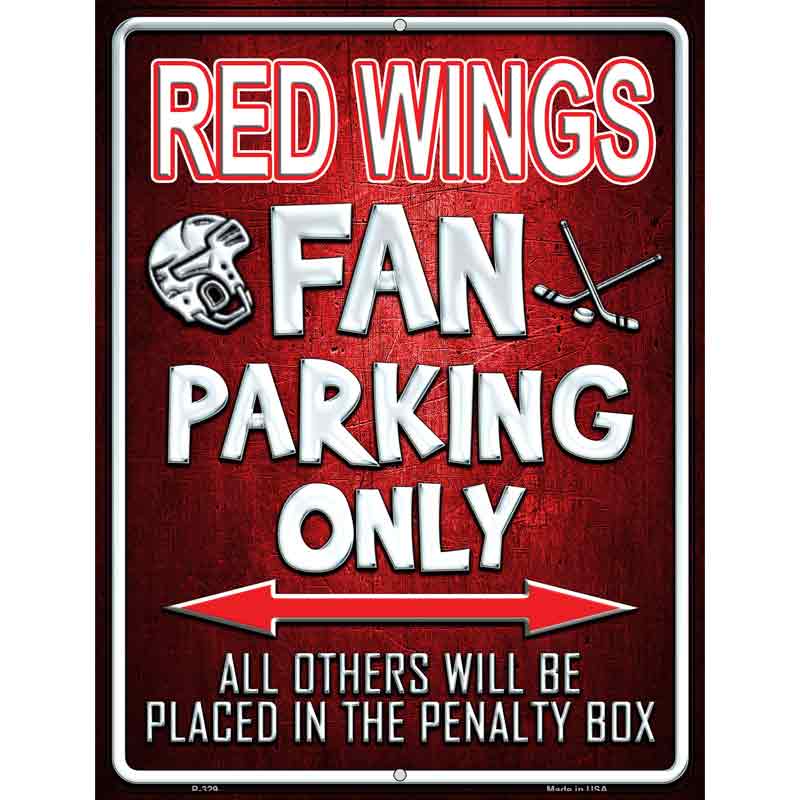 Red Wings Metal Novelty Parking Sign 9" x 12" (P)