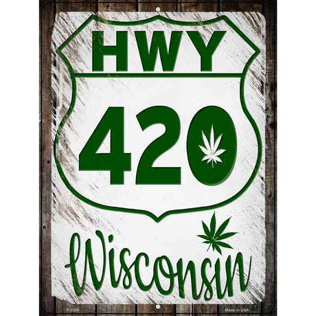 HWY 420 Wisconsin Novelty Metal Parking Sign 9" x 12" (P)