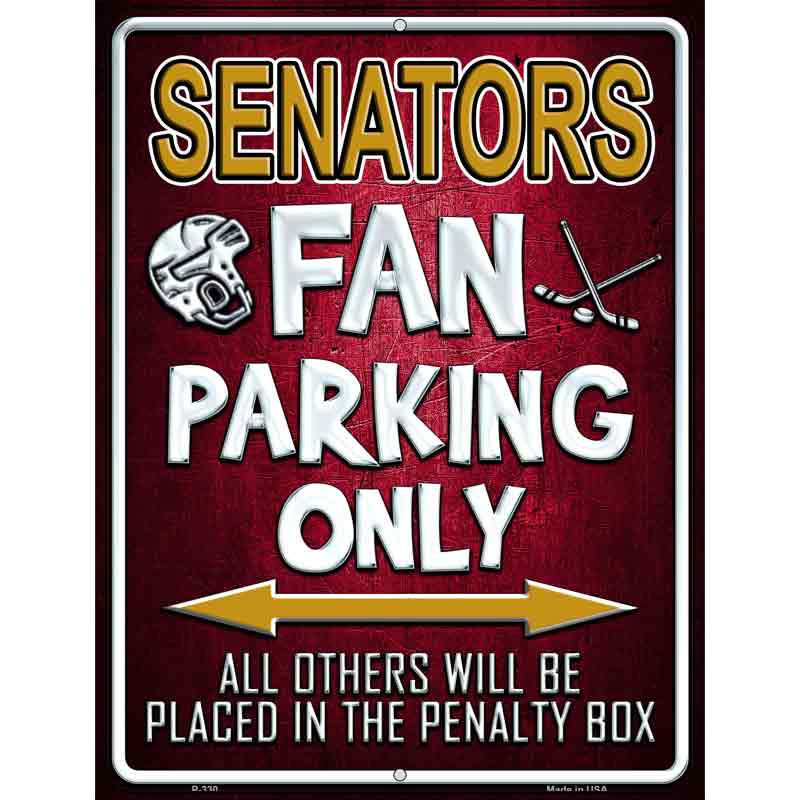 Senators Metal Novelty Parking Sign 9" x 12" (P)