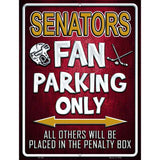 Senators Metal Novelty Parking Sign 9" x 12" (P)