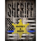 Sheriff Protect and Serve Novelty Metal Parking Sign 9" x 12" (P)