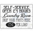 Self Service Laundry Room Novelty Metal Parking Sign 9" x 12" (P)